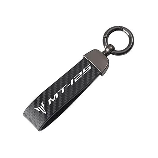 SXHM portachiavi moto in fibra di carbonio portachiavi per yamaha mt-125 mt125 2014-2020 2019 2018 2017 2016 2015 accessori moto moto portachiavi (colore: nero, size: 2)