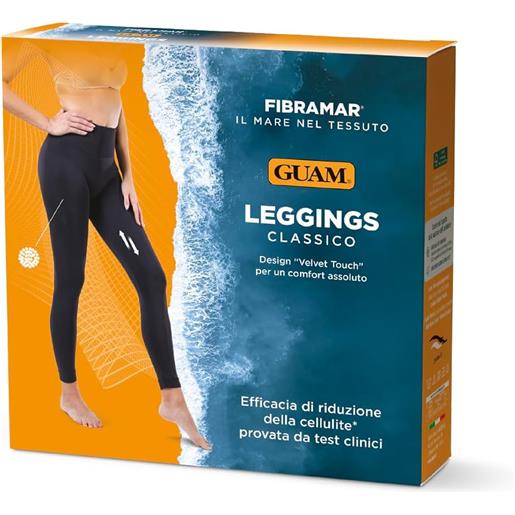LACOTE Srl guam fibramar leggings classico nero l-xl - leggings anticellulite con alghe marine guam e minerali bioattivi f. I. R. 