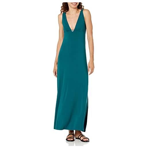 Emporio Armani pantaloncini elasticizzati da donna in viscosa abito lungo, verde tropicale, m