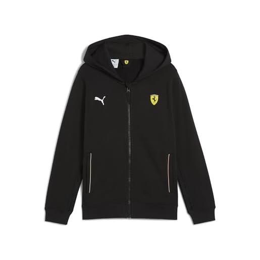 PUMA scuderia ferrari felpa con cappuccio per ragazzi hp race, nero, 176