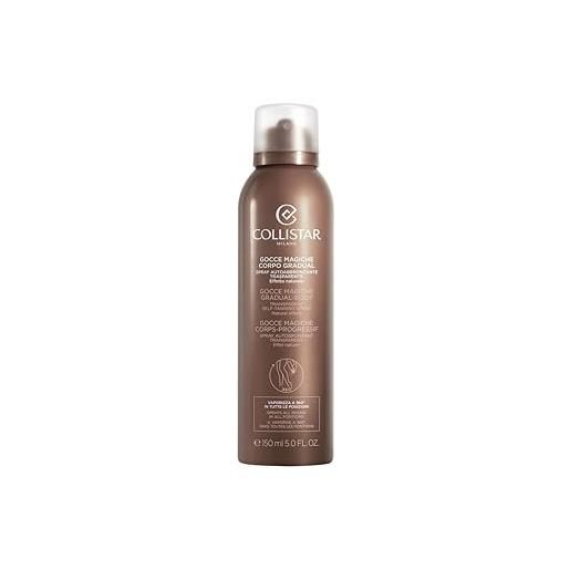 Collistar gocce magiche corpo gradual, spray autoabbronzante 360° unisex, texture leggera, assorbimento rapido, abbronzatura naturale, dorata e senza macchie, 150 ml