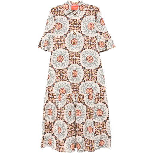 La DoubleJ abito midi con motivo - toni neutri