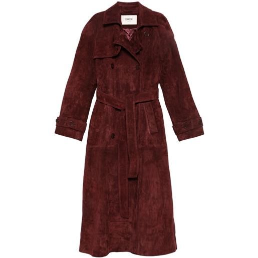 ducie trench corrin in pelle scamosciata - rosso