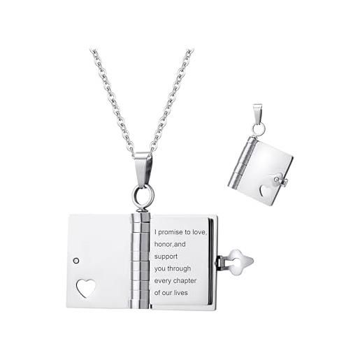 Ciondolo A Forma Di Libro In Argento 925 Per Bracciale O Collana - Bijoux Blu, Forever Love Box, Eleganza Senza Tempo
