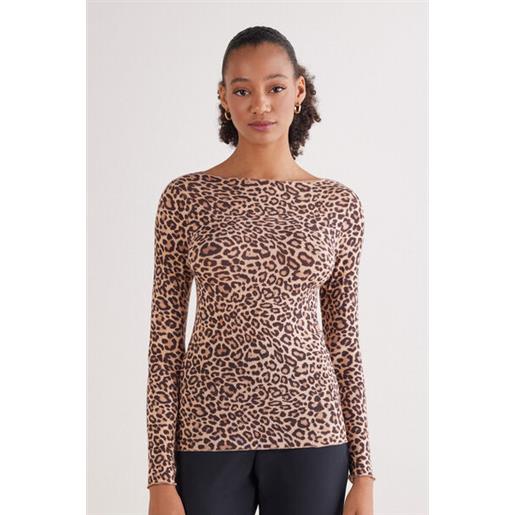 Intimissimi maglia in modal ultralight con cashmere pretty savage stampa