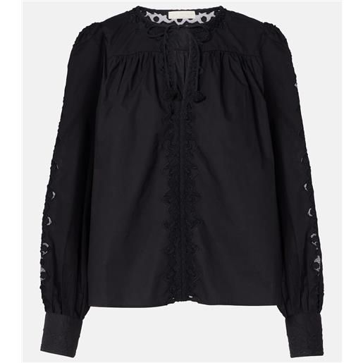 Ulla Johnson blusa kady in cotone con pizzo