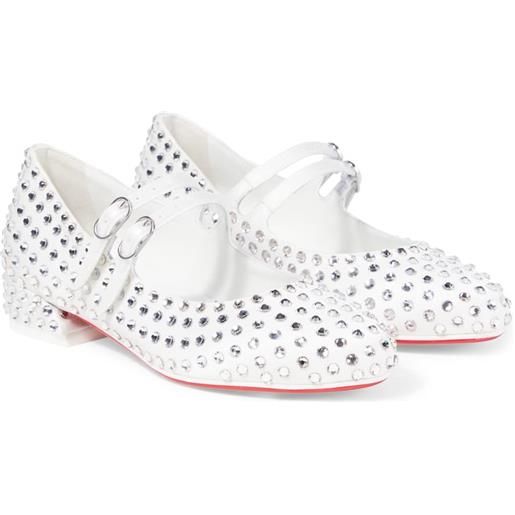 Christian Louboutin Kids ballerine jane in raso con strass