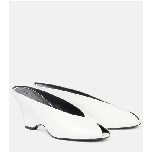 Khaite mules cloak 75 in pelle con zeppa