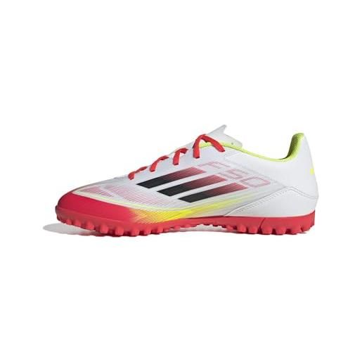 adidas unisex - adulto f50 club football boots turf, ftwr white/core black/solar yellow, 46 2/3 eu