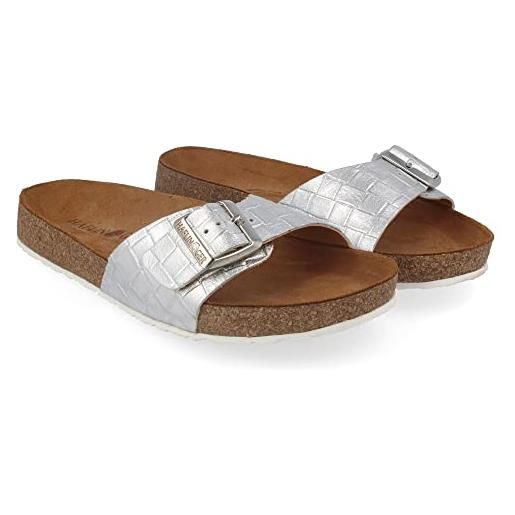Haflinger gina - ciabatte da donna, argento parigi, 37 eu