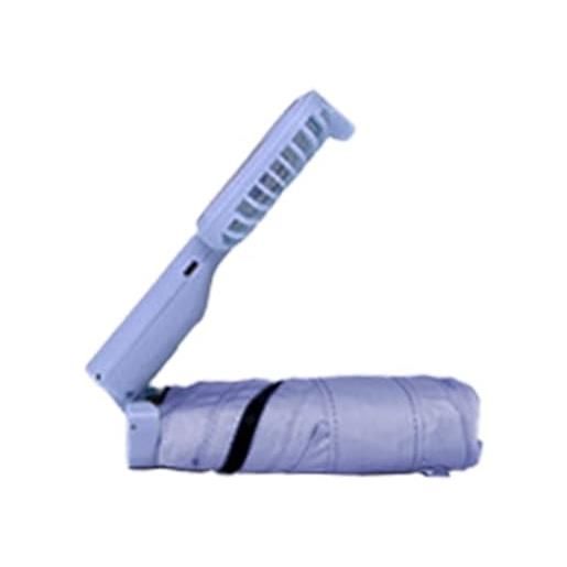 Generic ombrello con ventola, pieghevole, protezione solare con ventola integrata, antivento e ricaricabile, antistatico, per protezione dal calore, raffreddamento in spiaggia, viola, refer to description