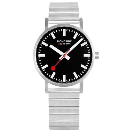 Orologio Classico Uomo Mondaine - Design Stazione FFS, Cinturino In Tela Verde, Cassa Acciaio 36mm, A660.30314.60SBF
