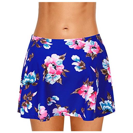 Dolamen donna pantaloni da nuoto gonna, 2018 costumi da bagno donna pantaloncini bikini costume intero moda da bagno shorts swimwear costume mare (xx-large, bueflowers)