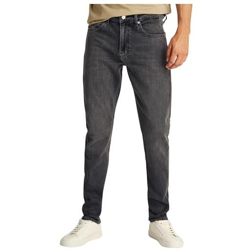 Calvin Klein uomo jeans slim taper elasticizzati, nero (denim black), 32w/32l