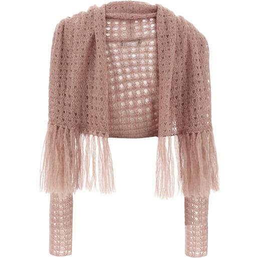 Fabiana Filippi cardigan con frange - rosa