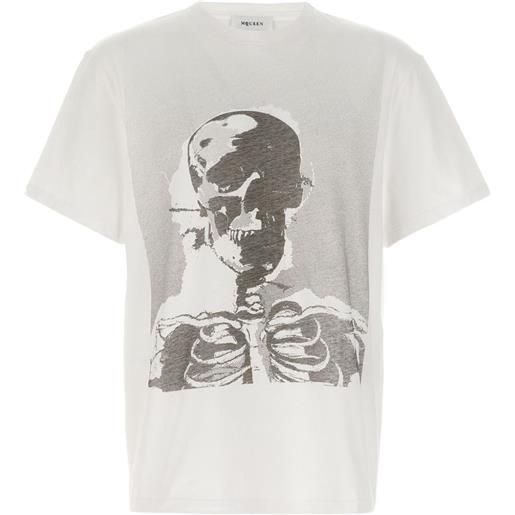 Alexander McQueen t-shirt con stampa skeleton - bianco