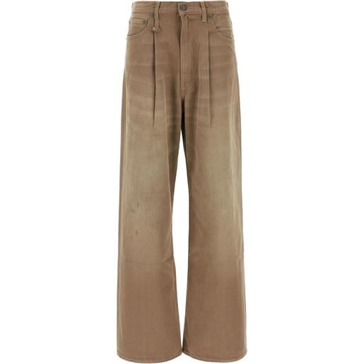 R13 jeans damon con pieghe - toni neutri