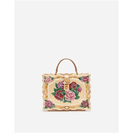 Dolce & Gabbana dolce box bag in golden hand-painted wood
