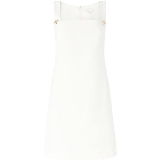 Genny abito con strass e scollo squadrato - bianco