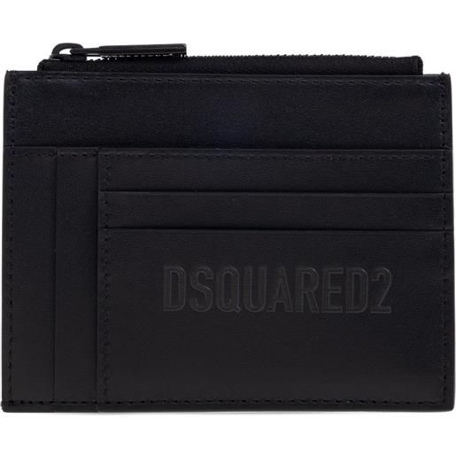DSQUARED2 portacarte con zip e logo - nero