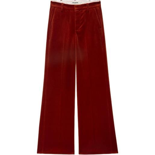 Zadig&Voltaire pantaloni in velluto a gamba ampia - rosso