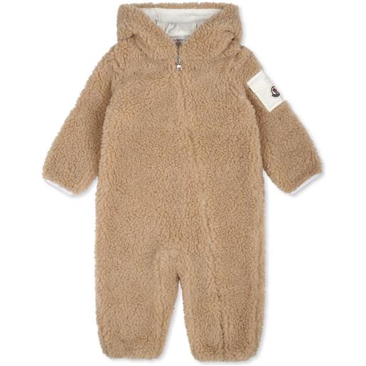 Moncler Enfant tutina con applicazione teddy bear - toni neutri
