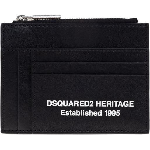 DSQUARED2 portacarte con zip - nero