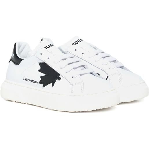 DSQUARED2 KIDS sneakers in pelle - bianco