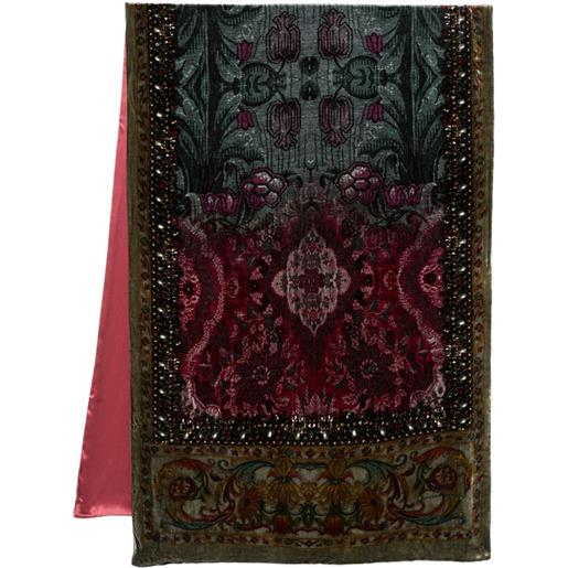 Pierre-Louis Mascia sciarpa con motivo a fiori - blu