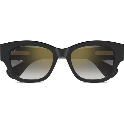 Cartier Eyewear occhiali da sole squadrati con logo - nero