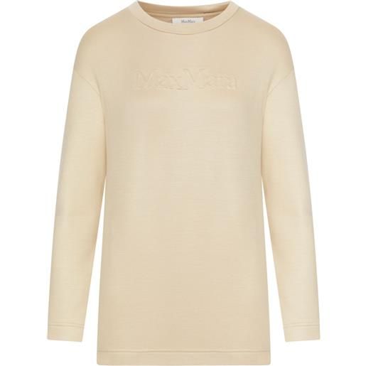 Max Mara felpa con logo goffrato - toni neutri