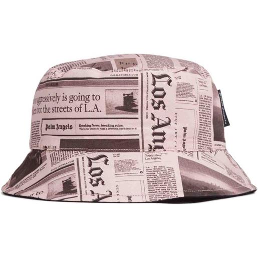 Palm Angels cappello bucket con stampa - 1030 black-pink
