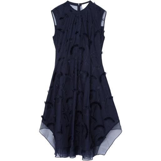 3.1 Phillip Lim abito midi smanicato con ricamo floreale - blu