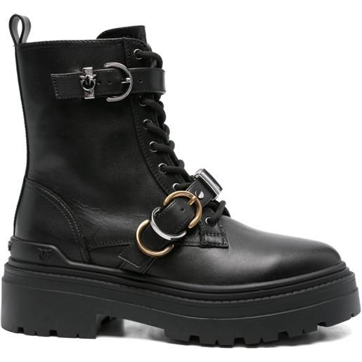 PINKO anfibi in pelle - nero