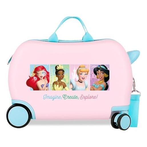 Disney princess valigia per bambini rigida chiusura a combinazione laterale 4 ruote bagagli a mano è realizzato in abs, un materiale rigido e leggero. Joumma bags. , crea & esplora, taglia unica