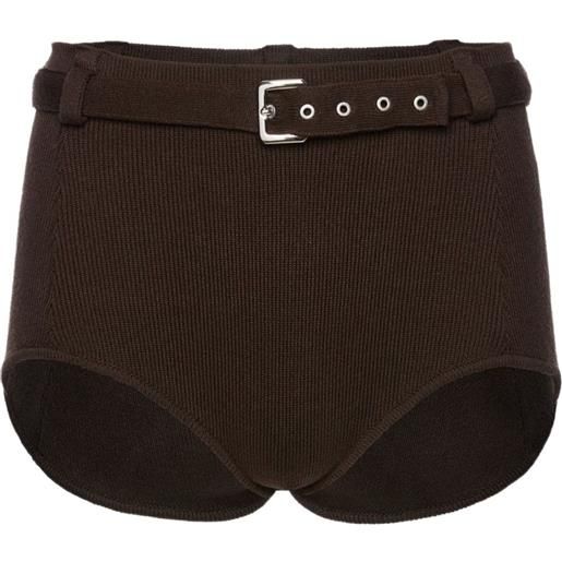 Magda Butrym shorts a coste con cintura - marrone