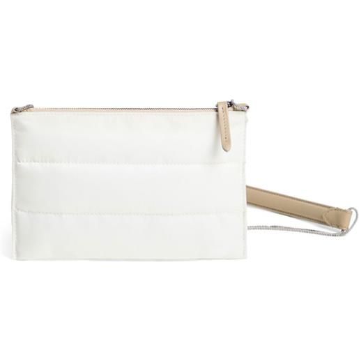 Brunello Cucinelli Kids borsa a spalla trapuntata - bianco