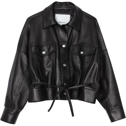 3.1 Phillip Lim giacca-camicia con cintura - nero