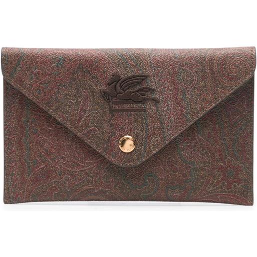 ETRO portafoglio pegaso con stampa paisley - marrone