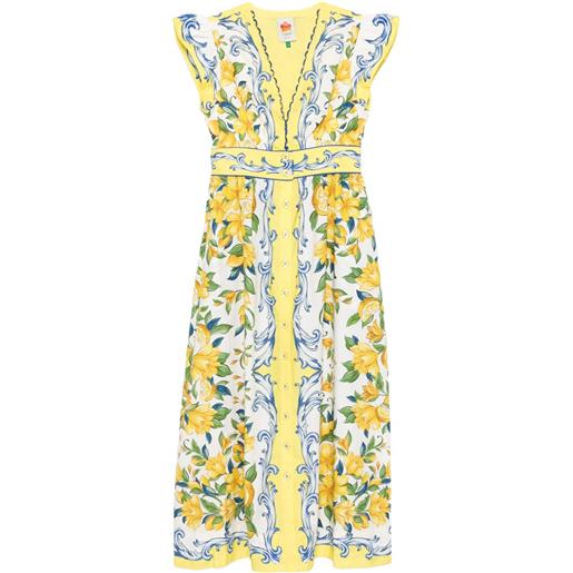 FARM Rio abito lungo sicily - bianco