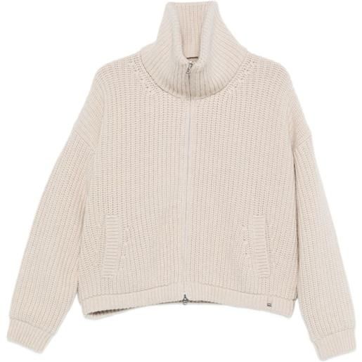 Herno cardigan a collo alto con zip - toni neutri