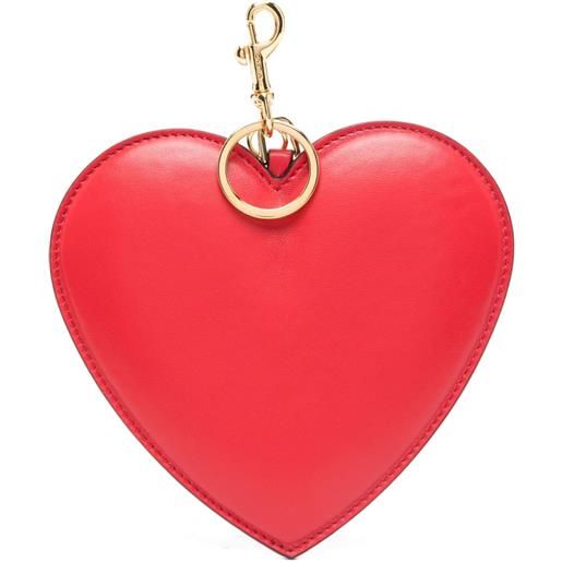 Moschino portachiavi a cuore in pelle di pecora - rosso