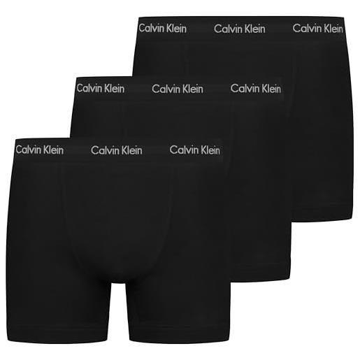 Calvin Klein uomo pantaloncini boxer confezione da 3 intimo, nero (black w. Black wb), xl
