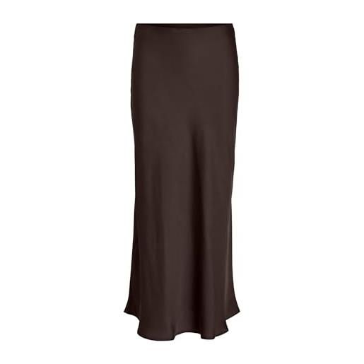 Vila viellette hw long skirt-noos gonna lunga, nero, 48 donna