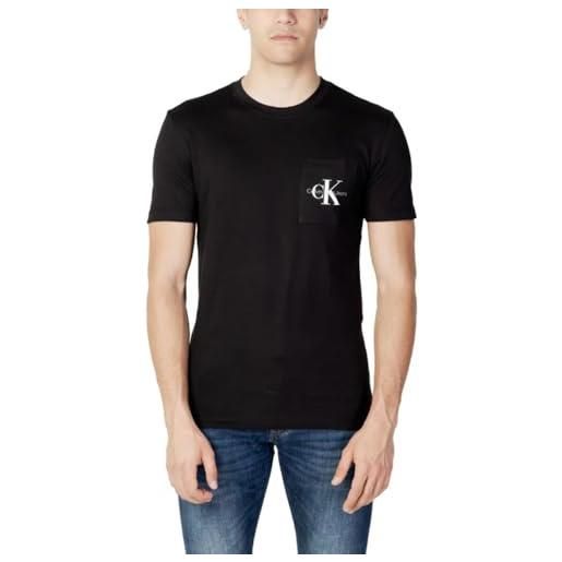 Calvin Klein uomo t-shirt maniche corte core monologo scollo rotondo, nero (ck black), s