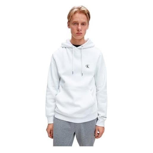 Calvin Klein uomo felpa ck essential con cappuccio, bianco (bright white), 3xl