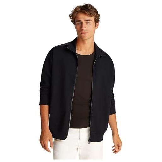 Calvin Klein uomo felpa con zip tape zip through con logo, nero (ck black), l