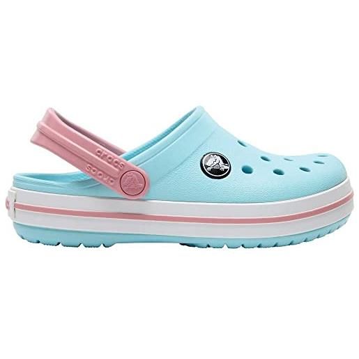 Crocs crocband clog k, zoccoli unisex - bambini e ragazzi, ice blue white, 33/34 eu