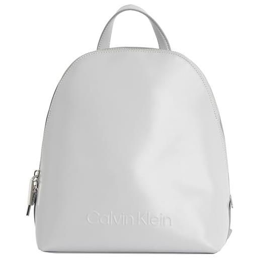Calvin Klein donna zaino embossed round elegante, grigio (mirage gray), taglia unica