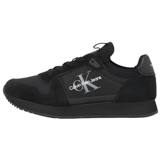 Calvin Klein donna sneakers runner sock laceup profilo basso, nero (trpl black), 39